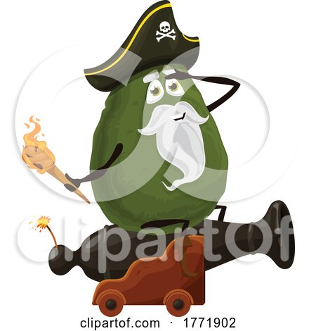 Avocado Pirate Food Character by Vector Tradition SM