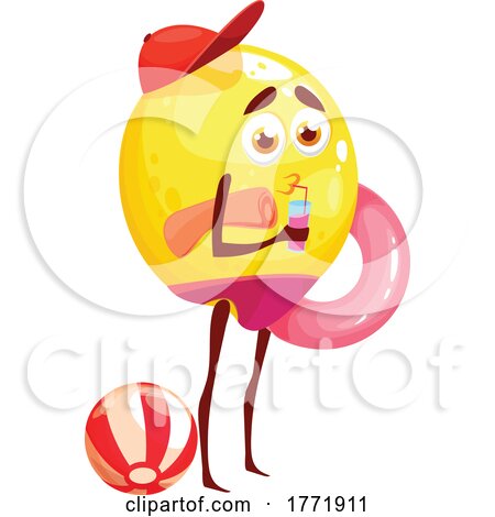 Beach Lemon Food Character by Vector Tradition SM