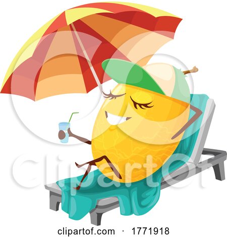 Sunbathing Melon Food Character by Vector Tradition SM