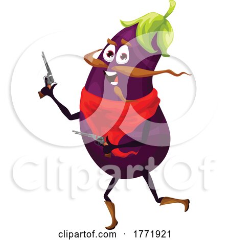 Eggplant Bandit Food Character by Vector Tradition SM