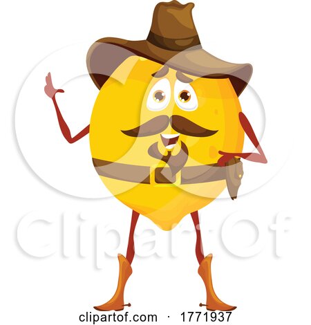 Lemon Cowboy Food Character by Vector Tradition SM