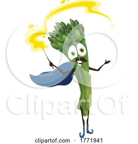 Asparagus Wizard Food Character by Vector Tradition SM