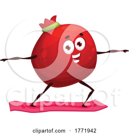 Yoga Pomegranate Food Character by Vector Tradition SM