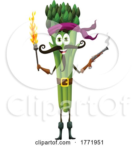Asparagus Pirate Food Character by Vector Tradition SM