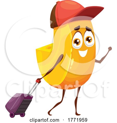 Traveling Cheese Food Character by Vector Tradition SM
