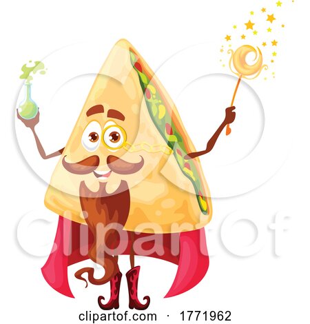 Mexican Food Quesadilla Wizard Character by Vector Tradition SM