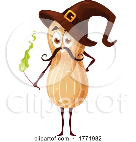 Peanut Wizard Food Character by Vector Tradition SM
