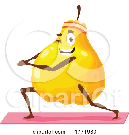 Pear Doing Yoga Food Character by Vector Tradition SM