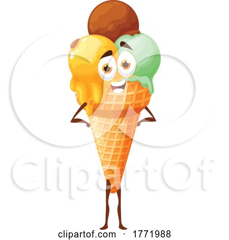 Ice Cream Cone Food Character by Vector Tradition SM