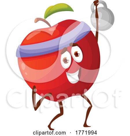 Apple Working out Food Character by Vector Tradition SM