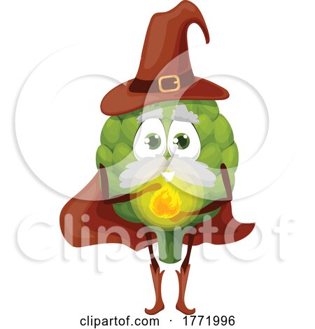 Artichoke Wizard Food Character by Vector Tradition SM