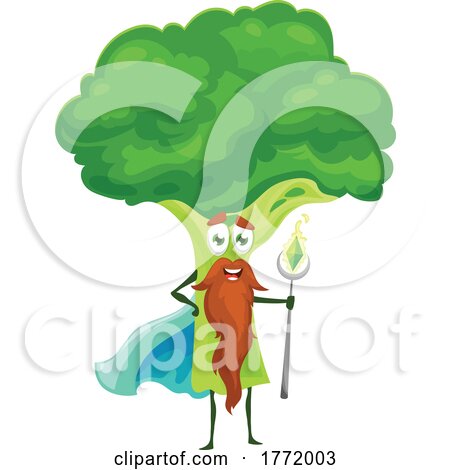 Broccoli Wizard Food Character by Vector Tradition SM