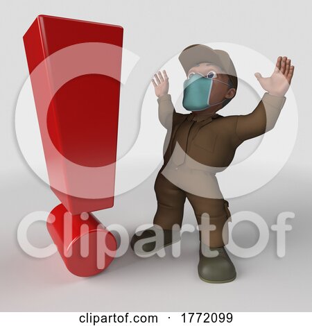 3D Cartoon Delivery Driver, on a Shaded Background by KJ Pargeter