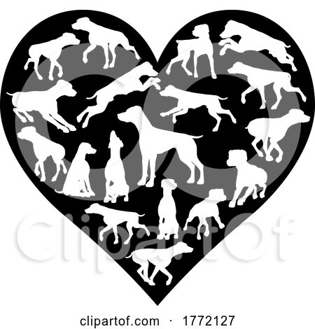 Pointer Dog Heart Silhouette Concept by AtStockIllustration