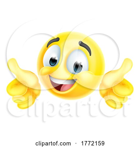 Thumbs up Happy Emoticon Cartoon Face by AtStockIllustration