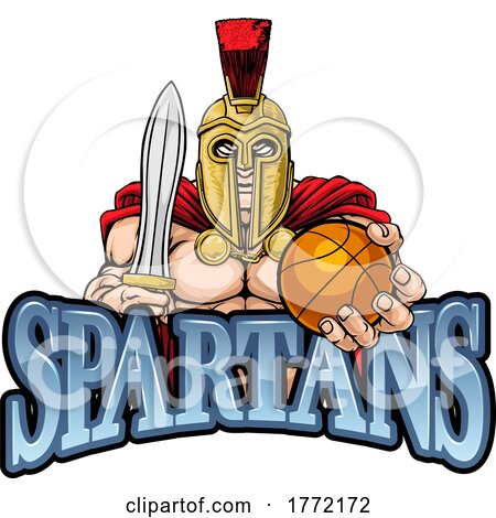 Spartan Basketball Sports Mascot by AtStockIllustration