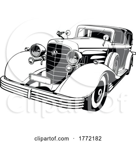 Black and White Cadillac Car by dero