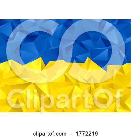 Abstract Low Poly Ukraine Flag Design by KJ Pargeter