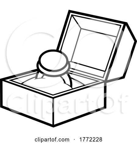 Cartoon Black and White Gemstone Ring in a Box by Hit Toon