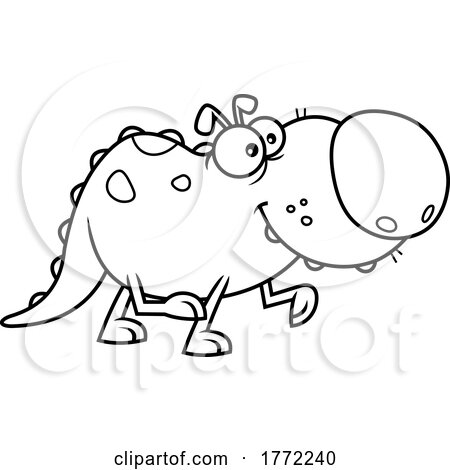 Cartoon Black and White Dino Caveman Pet by Hit Toon