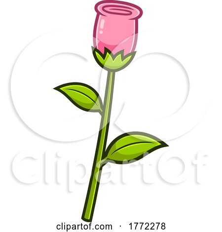 Cartoon Single Pink Tulip Flower by Hit Toon