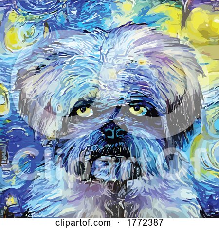 Van Gogh Inspired Dog Painting Posters, Art Prints