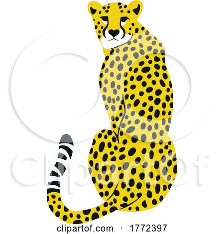 Sitting Yellow Cheetah by Prawny