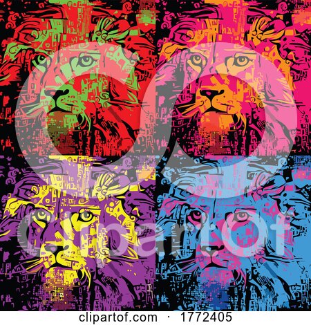 Lion Painting Tiles by Prawny