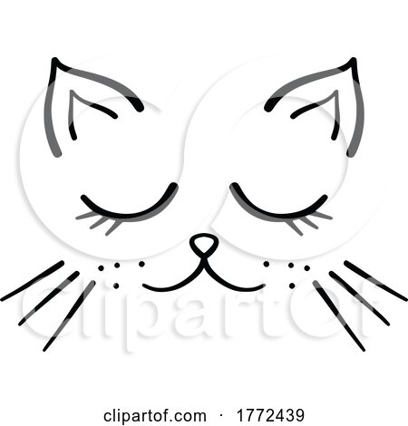 Black and White Cat Face by Prawny