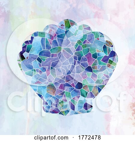 Shell Seaglass and Watercolor Design by Prawny