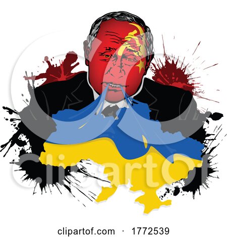 Aggressor Putin with Ukrainian Flag and Grunge by dero