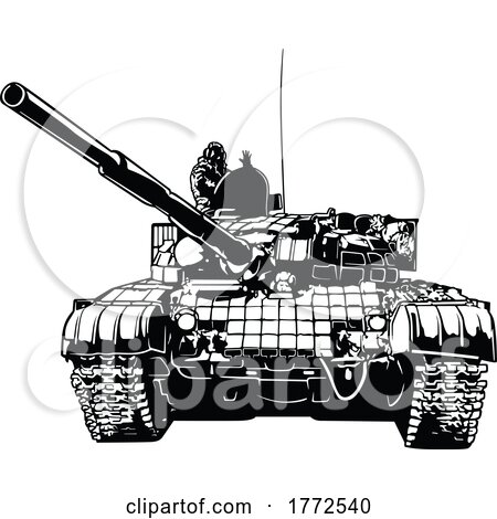 black and white images of military tank