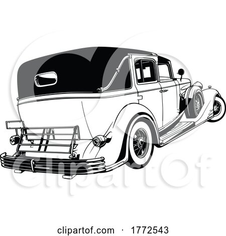 Black and White Antique Cadillac Car by dero
