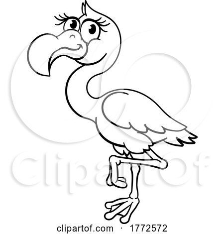 Pink Flamingo Bird Animal Cartoon Illustration by AtStockIllustration