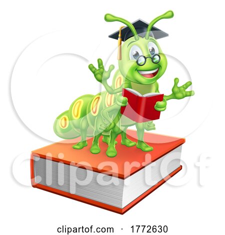 Book Worm Caterpillar Character by AtStockIllustration