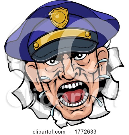 Angry Policeman Police Officer Cartoon by AtStockIllustration