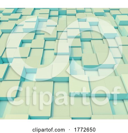 3D Abstract Background of Extruding Cubes by KJ Pargeter