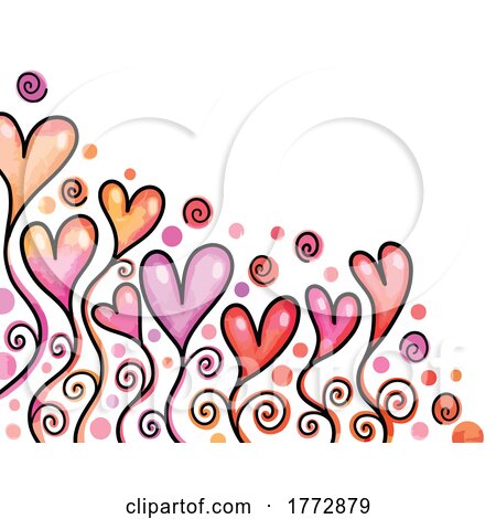 Doodled Hearts Background by Prawny