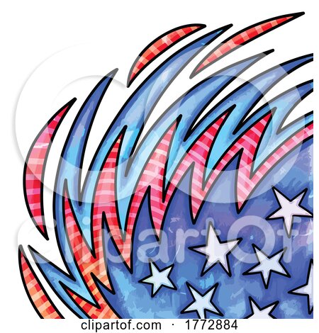 Doodled Patriotic American Background by Prawny