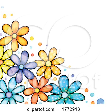 Doodled Floral Background by Prawny