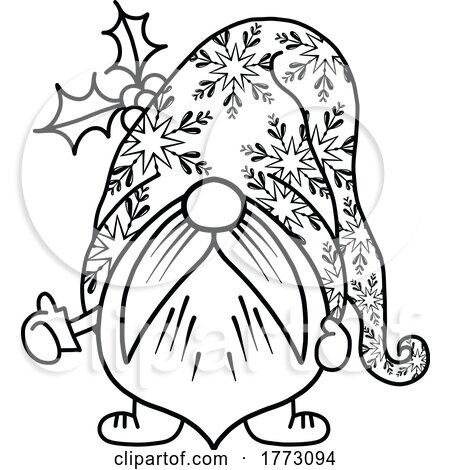 Black and White Christmas Gnome by Prawny