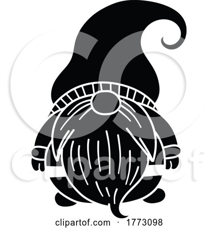 Black and White Christmas Gnome by Prawny