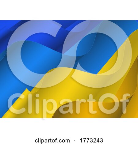 Material Folds Abstract Background in Ukraine Flag Colours by KJ Pargeter