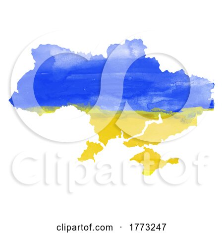 Ukraine Map in Flag Colours by KJ Pargeter