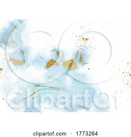 Minimal Alcohol Ink Design with Gold Glitter by KJ Pargeter