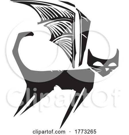 Woodcut Demon Cat by xunantunich