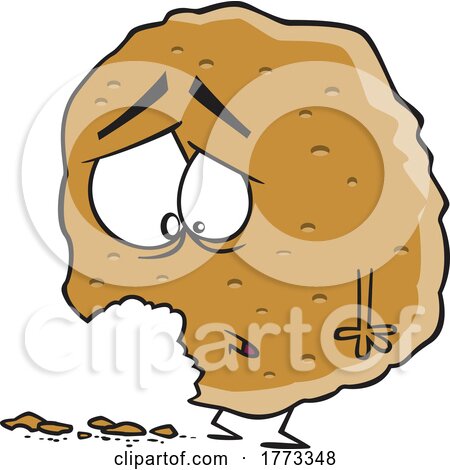 Cartoon Sad Crumbling Cookie by toonaday