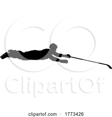 Silhouette Ice Hockey Player by AtStockIllustration