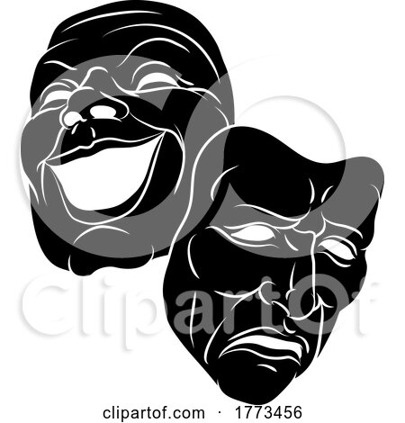 Theater or Theatre Drama Comedy and Tragedy Masks by AtStockIllustration