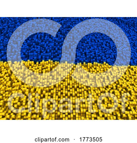 3D Background of Extruding Blocks in Ukraine Flag Colours by KJ Pargeter